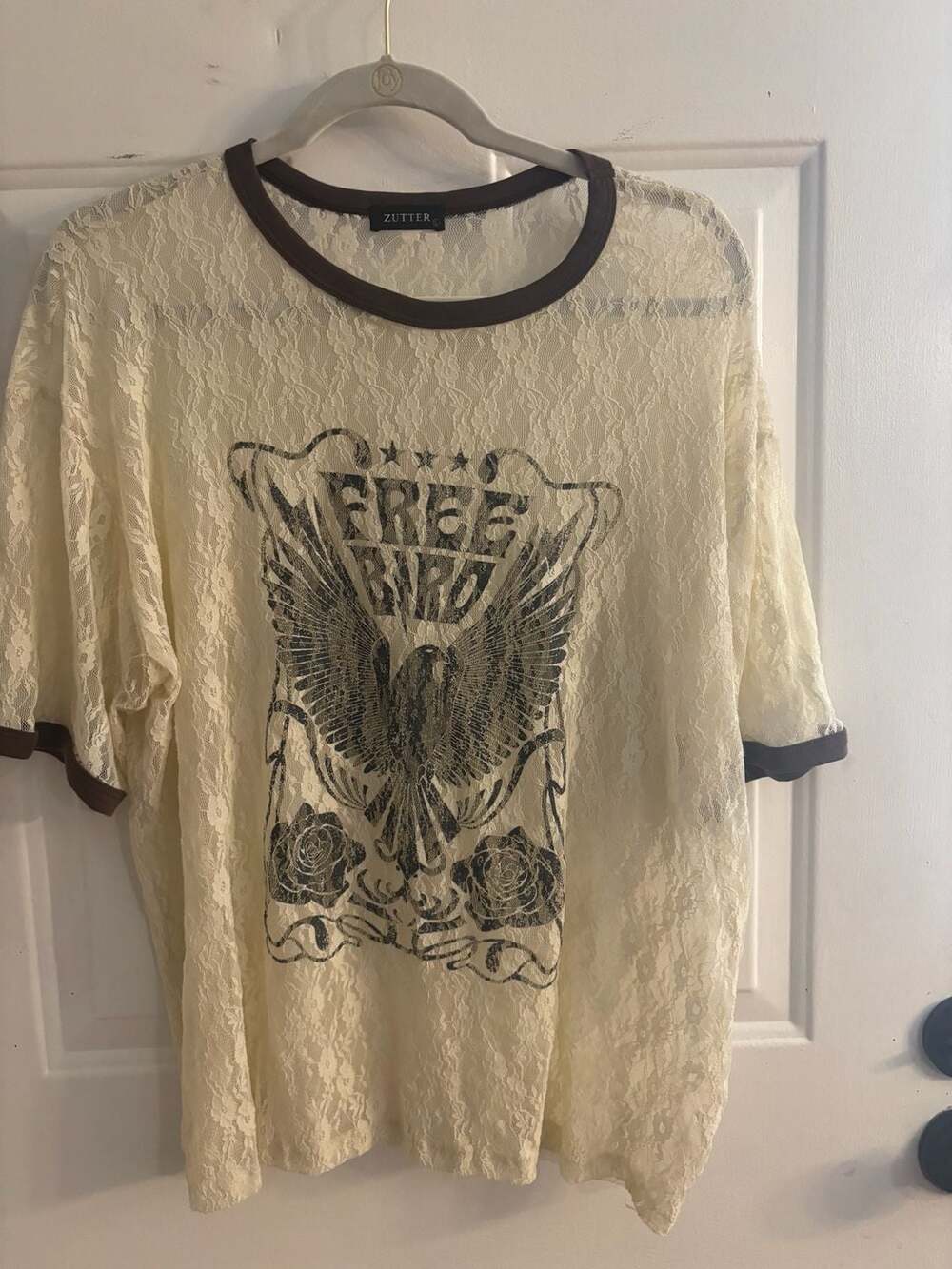 Zutter Free Bird Lace Short Sleeve Graphic Tee